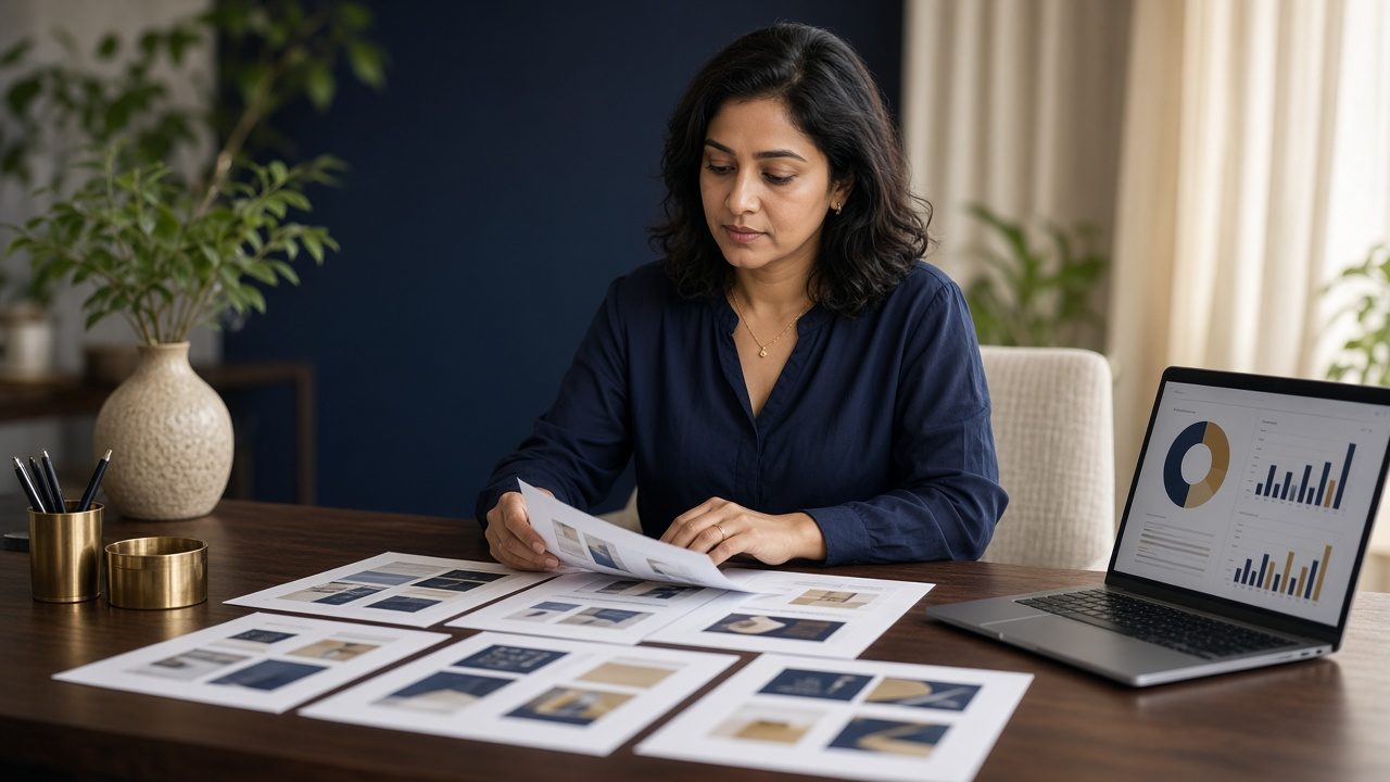 Marketing professional working through a connected digital campaign